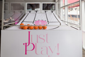 Basketball White and Pink Bat Mitzvah at Current Pier 59 The Pier Sixty Collection