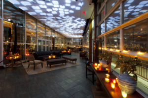 The all season terrace set up for cocktail hour at Pier Sixty