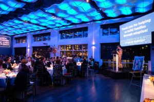 Current showing the blue LED Ceiling lighting feature during cocktail hour