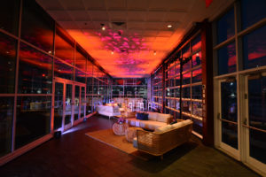 Couches with red lights