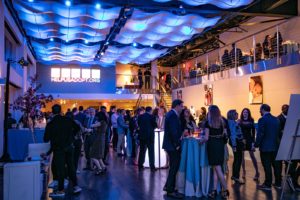 Cocktail hour at adoption event at Current