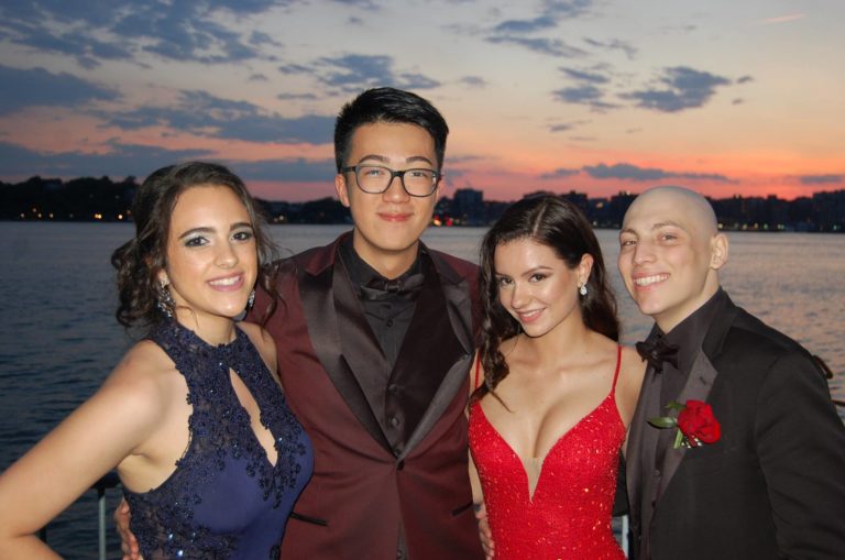 four young adults in our veranda for a prom at pier sixty