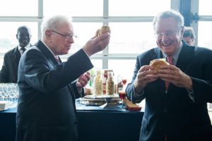 Warren Buffett enjoying a slider at The Lighthouse