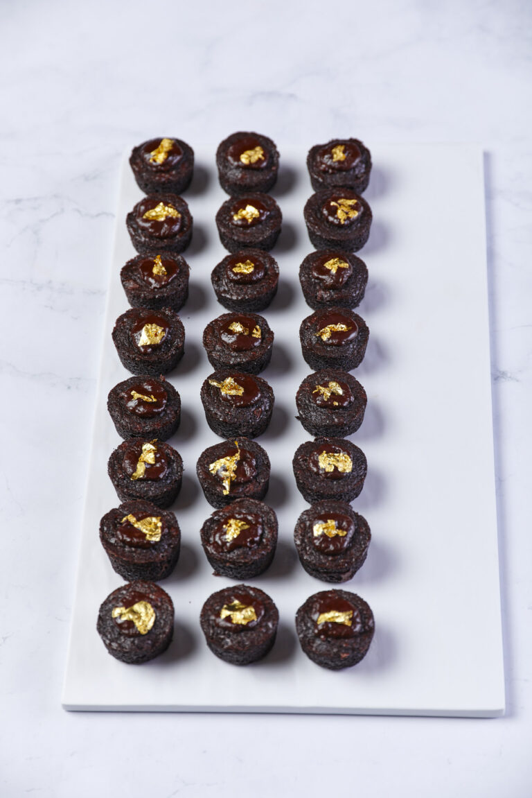 gilded chocolate lava cake bites