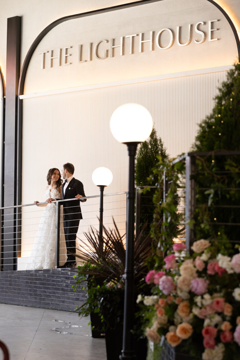 Wedding Couple at the entrance of The Lighthouse at The Pier Sixty Collection