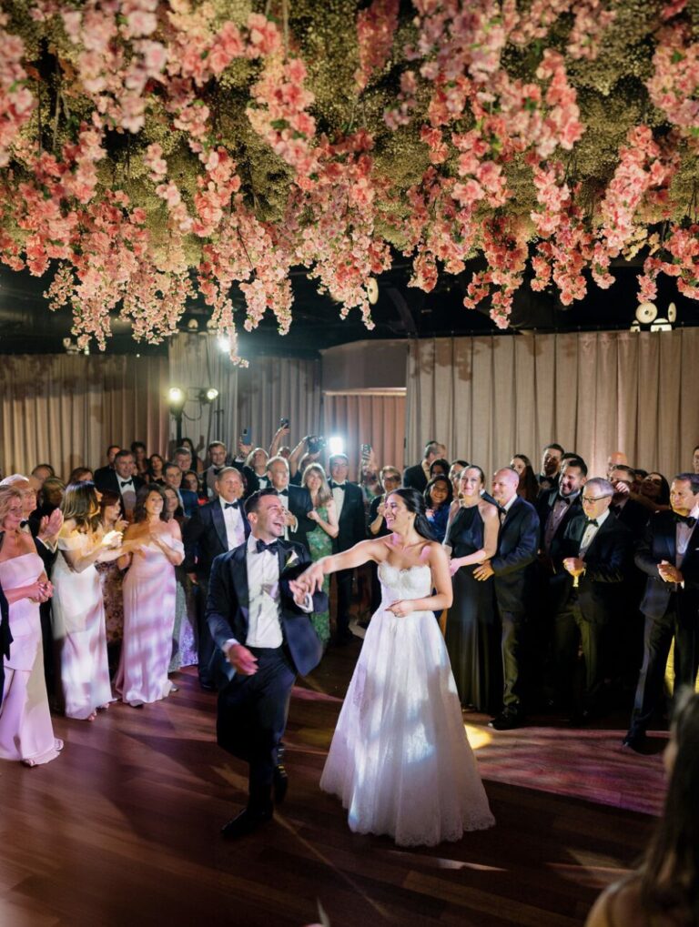 The Lighthouse, Pier 61 Wedding reception with bride and groom dancing on dance floor