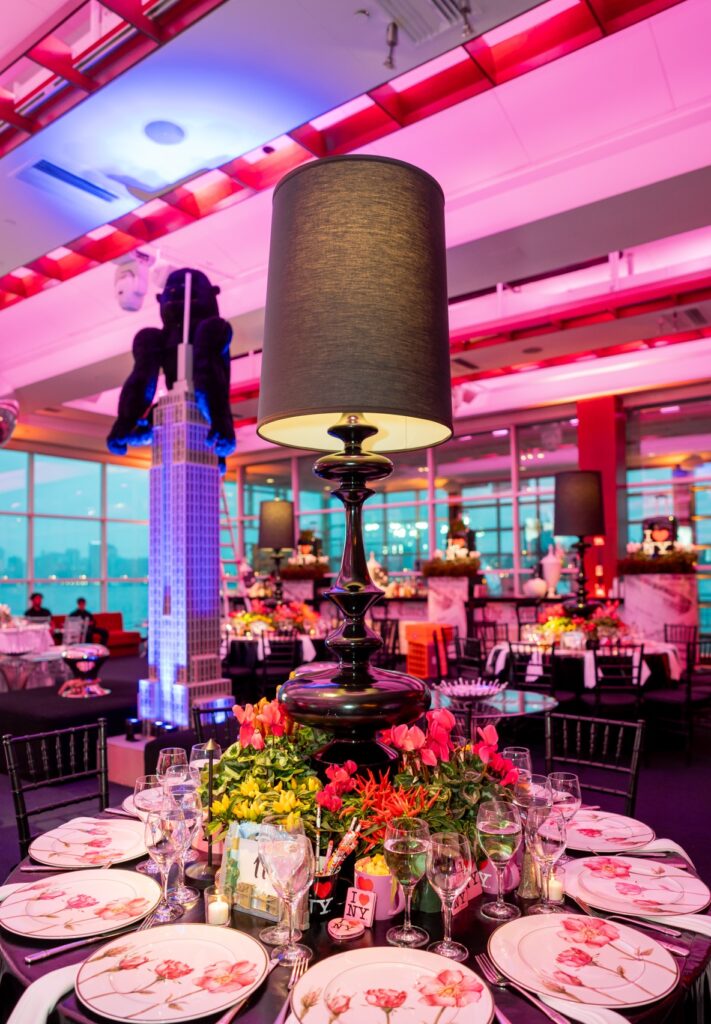 King Kong on top of the Empire State Building in a New York Theme Bat Mitzvah at Pier Sixty