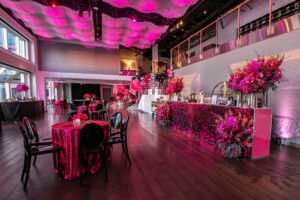 Amazing custom bar for pink and black Bat Mitzvah iat Current Pier 59