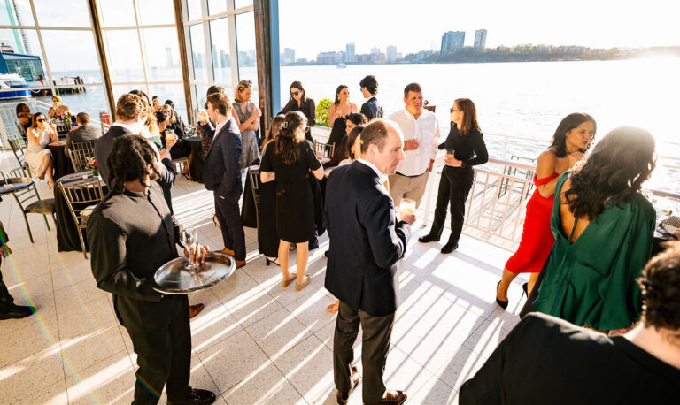 Guests enjoying the outdoor cocktail hour at the Kulture City Gala at The Lighthouse