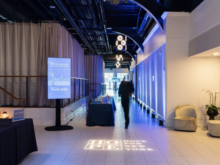 Registration set up for Hope for New York Gala at The Lighthouse