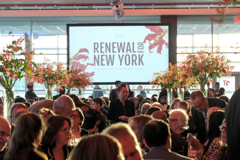 Guests seating at their tables for the Project Renewal Gala at Pier Sixty