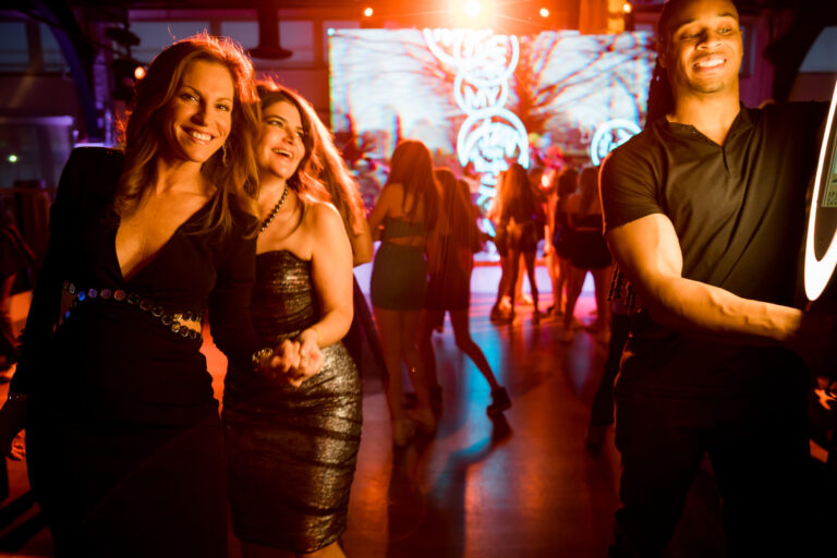 Parents using the Photobooth at Max Mitzvah at The Lighthouse
