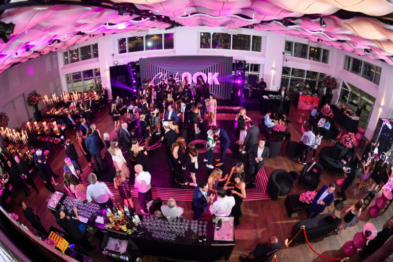 Picture from above of the dancefloor for a Mitzvah at Current