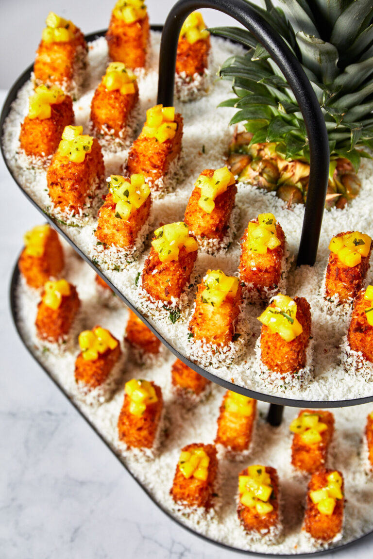 crispy pina colada rice pudding