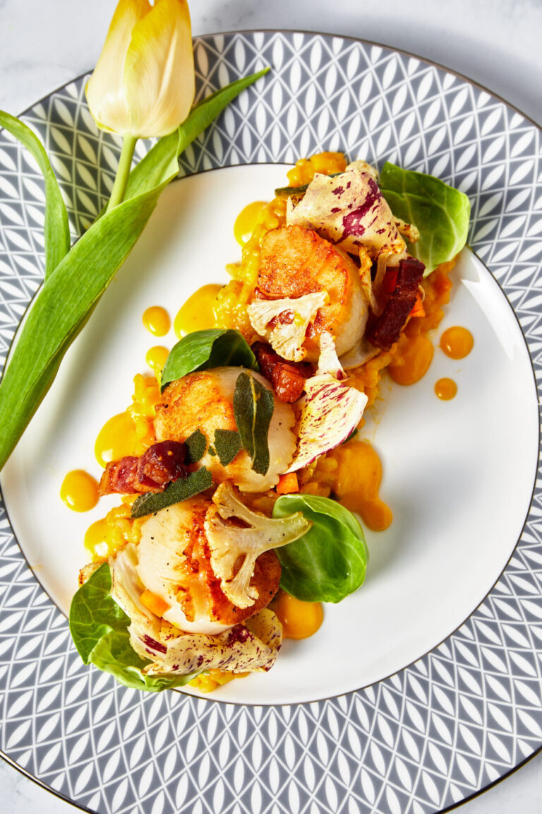seared scallop squash risotto - f/s + gf