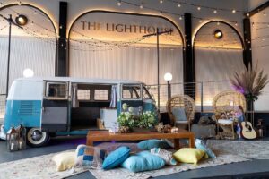 Summer Event at The Lighthouse Picnic setup at front entrance