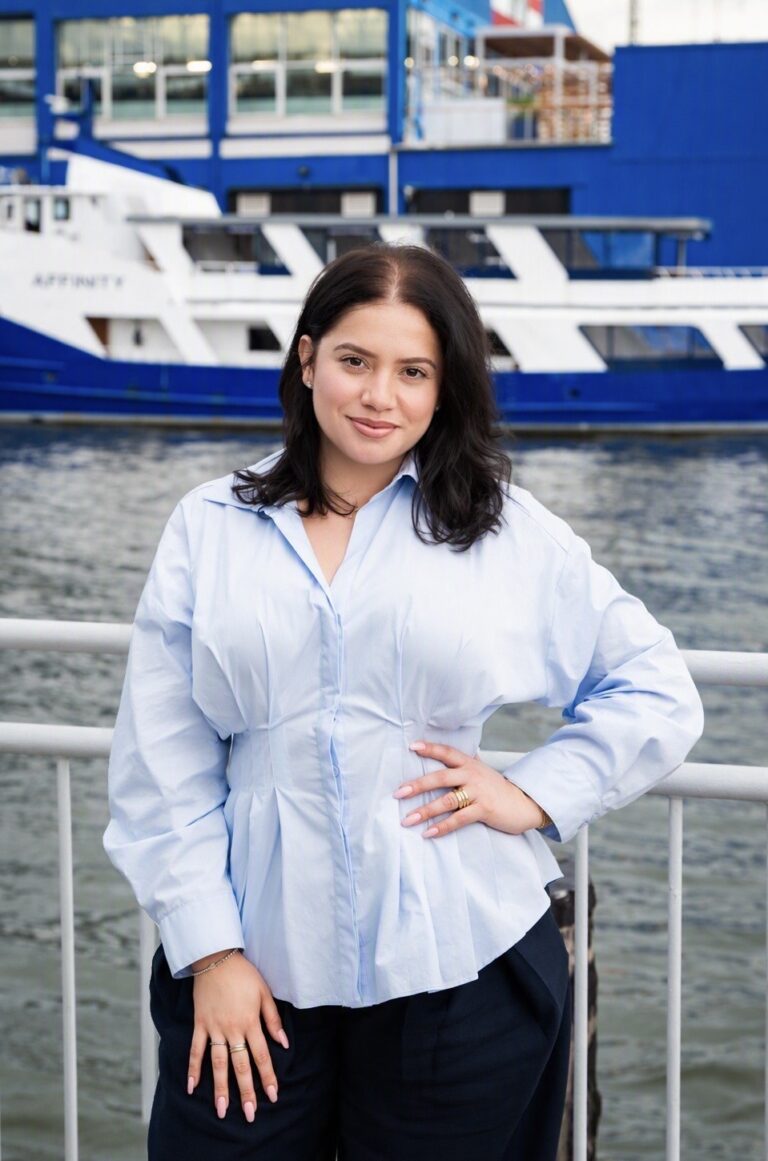 Yomie Fernandez, Director of Event Services at The Pier Sixty Collection, on the Hudson River waterfront at Chelsea Piers